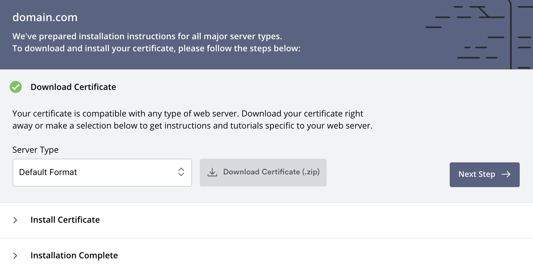 Install Certificate: Download Certificate